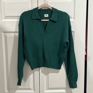 Forest green polo sweater Sunday best